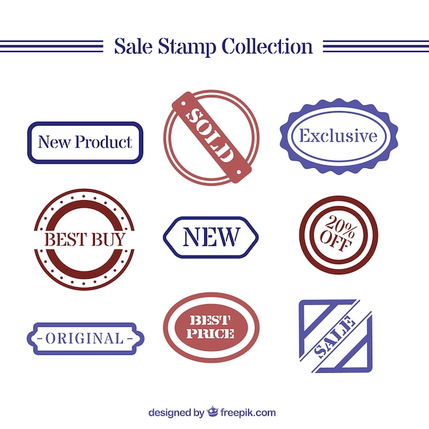 Free Vector variety of sales stamps