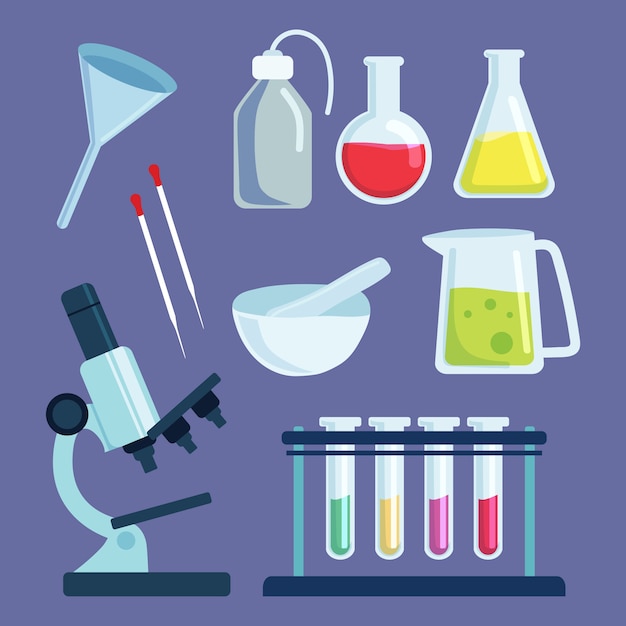 Variety of science labs elementary objects