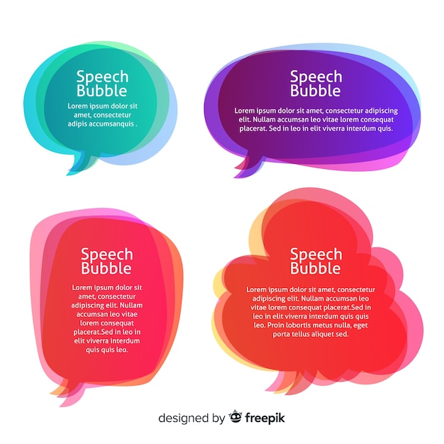 Variety of shapes with gradient speech bubble collection