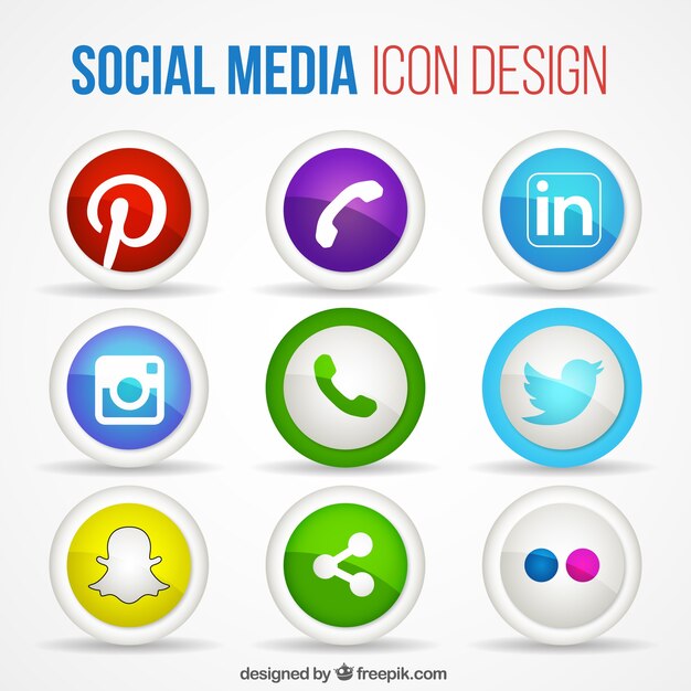 Variety of social media icons