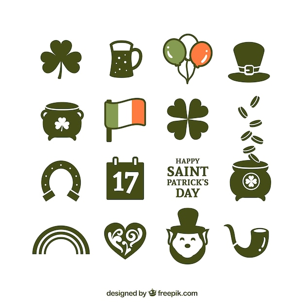 Free Vector variety of st patricks day icons