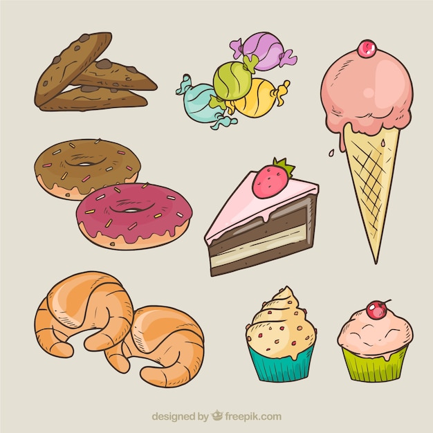 variety of sweets illustration