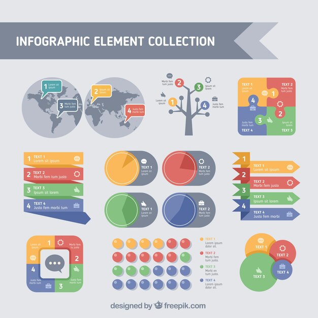 Variety of useful elements for infographics