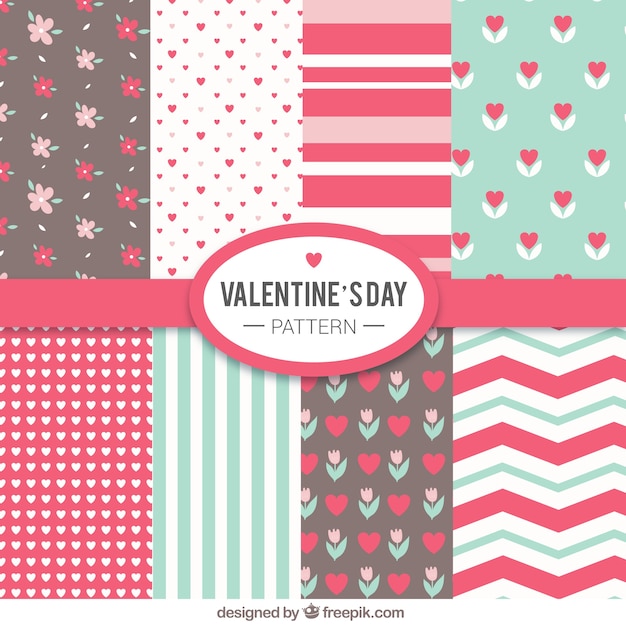 Free Vector variety of vintage valentine patterns