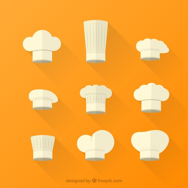 Free Vector variety of white chef hats