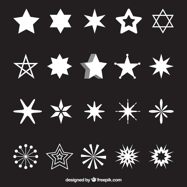 Variety of white stars