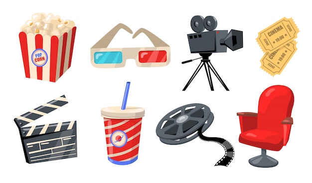 Free Vector various cinema, theater and movie elements