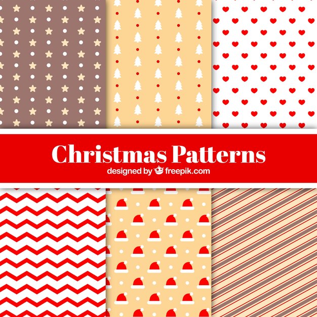 Various decorative christmas patterns