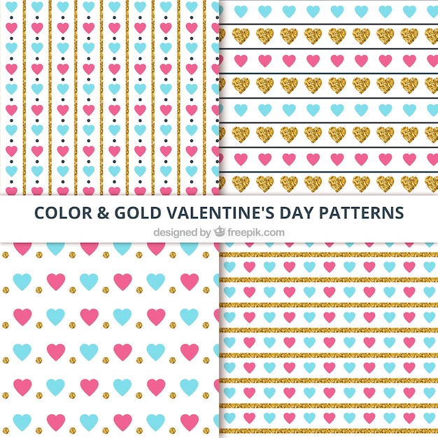 Various decorative valentine's patterns