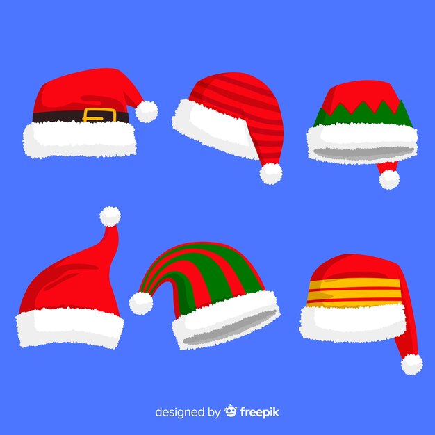 Various designs for santa's hat collection