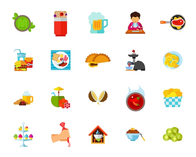 Various dish icon set