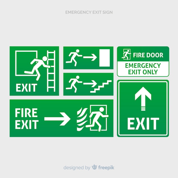 Free Vector various exit signs