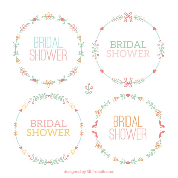 Free vector various floral wedding frames