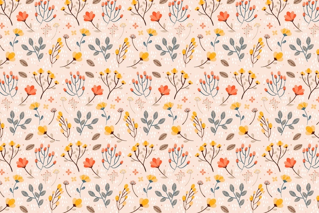 Free Vector various flowers seamless pattern print background