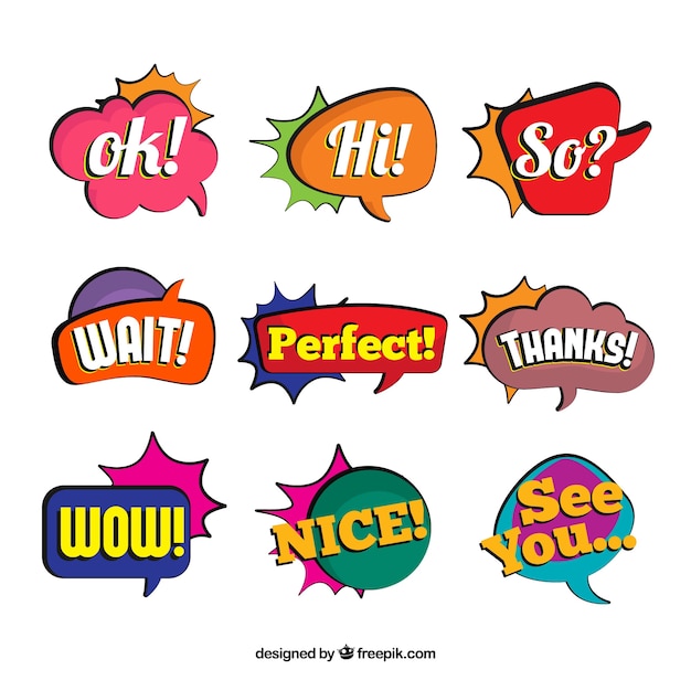 Various funny decorative stickers