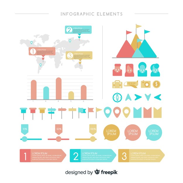 Various infographic elements