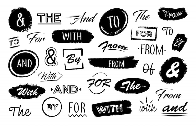 Free vector various lettering ampersand and words