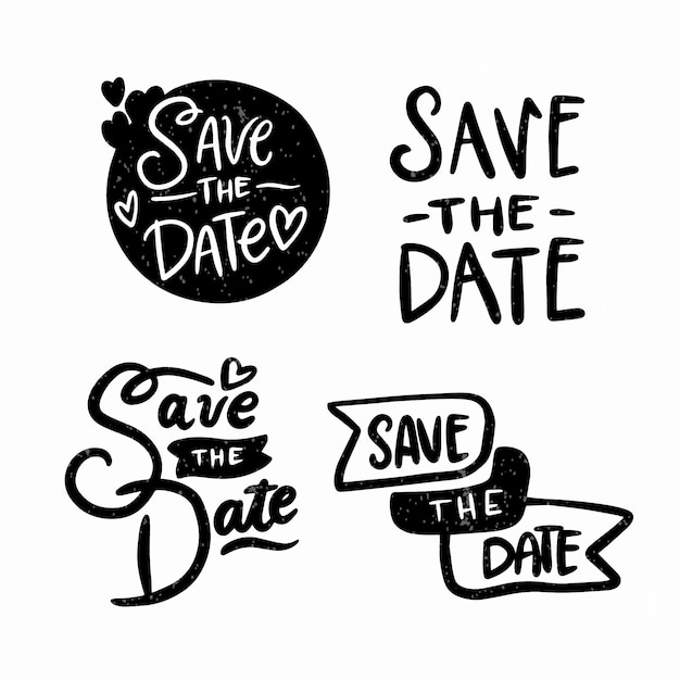 Various lettering for save the date