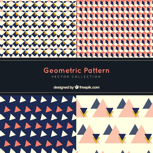 Various patterns of triangles and other geometric shapes