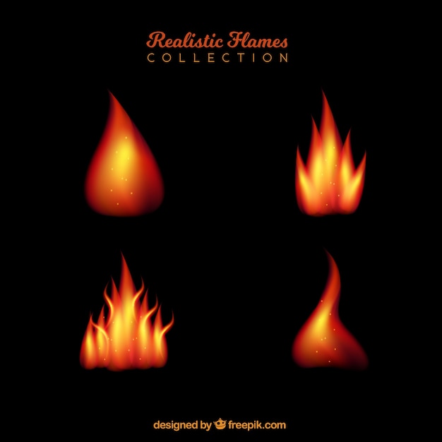 Various realistic flames