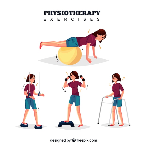 Free Vector various rehabilitation exercises