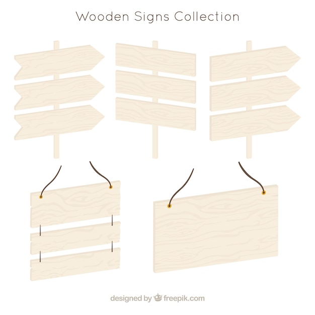 Free Vector various wood signs