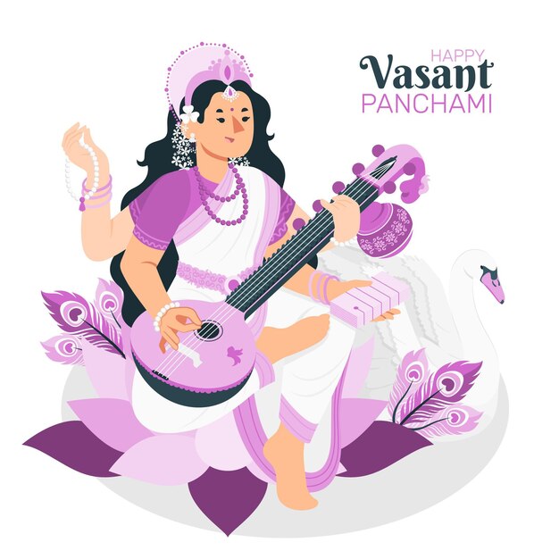 Vasant panchami festival concept illustration