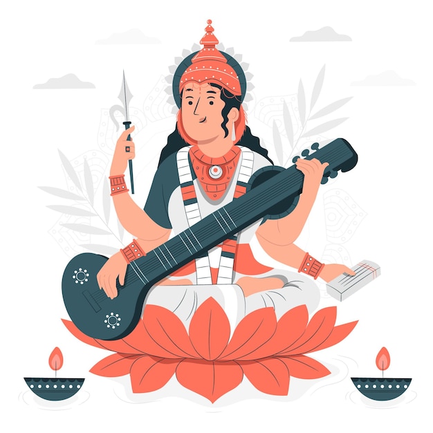 Free Vector vasant panchami festival concept illustration