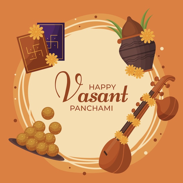 Free Vector vasant panchami in flat design