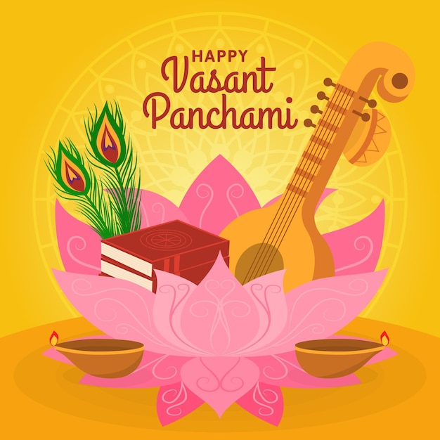 Free Vector vasant panchami in flat design