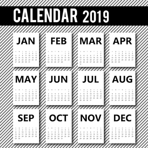 Vector 2019 Calendar Design