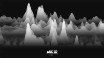 Free vector vector 3d echo audio wavefrom spectrum.