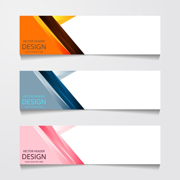 Vector abstract banner design web template Collection of web banner template Abstract geometric web design banner template isolated on grey background