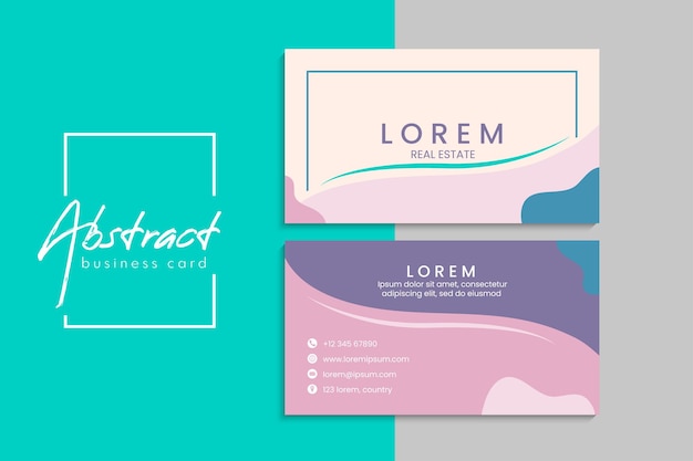 Vector abstract creative business cards (back and front set template)