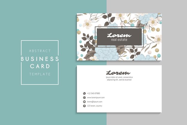 Vector abstract creative business cards (back and front set template)