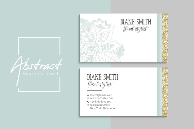 Vector abstract creative business cards (back and front set template)