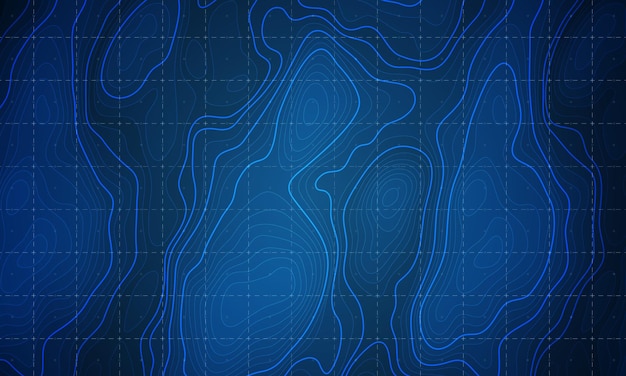 Vector abstract earth relief map. Generated conceptual elevation map. Isolines of landscape surface elevation