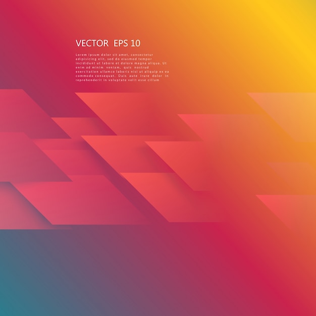 Vector Abstract geometric shape from red