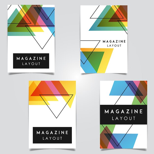 Vector Abstract Magazine Layout Template Designs