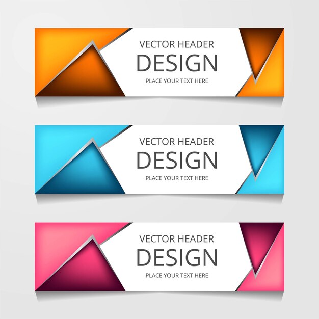 Vector abstract web banner design template Collection of web banner template Abstract geometric web design banner template isolated on grey background Header  landing page Web Design