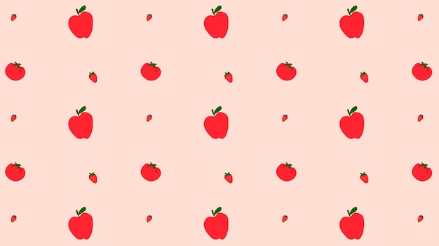 Vector apple strawberry seamless pattern background