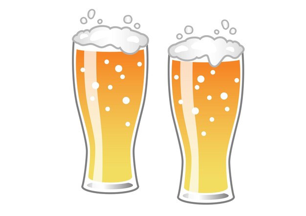 Vector Beer Glass Clipart Isolated On A White Background