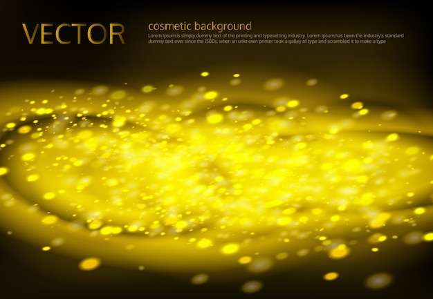 Vector black background with golden sparkles