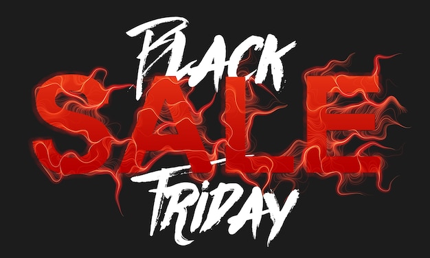 Free Vector vector black friday sale text with red fire flames background