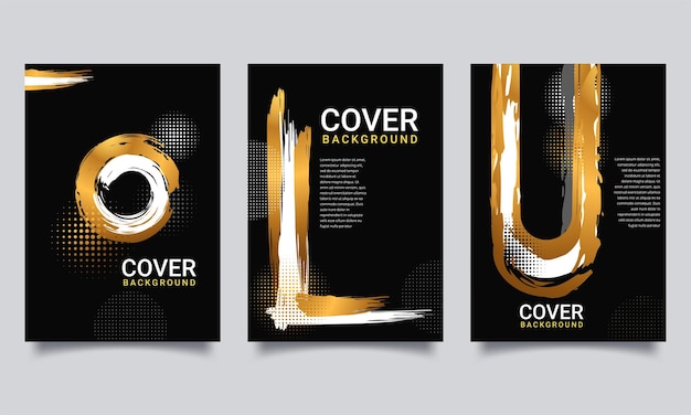 Free Vector vector black and gold design templates set