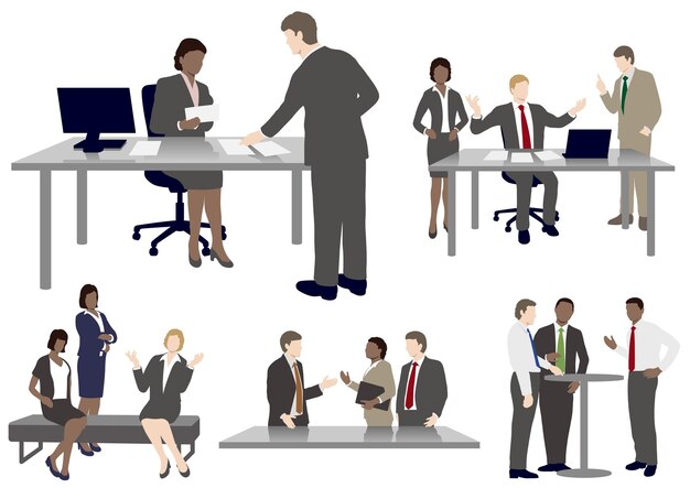 Vector Business People Illustration In Flat Style Isolated On A White Background.