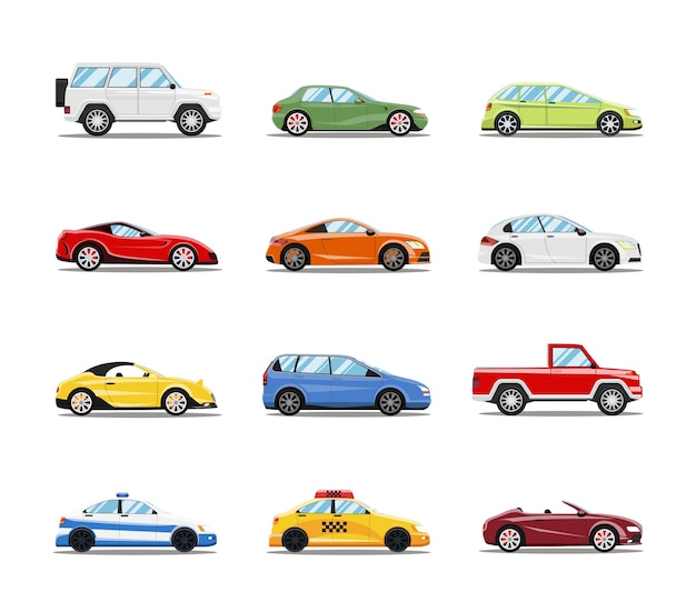 Vector Cars Collection. Vehicles in flat style