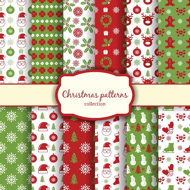 vector christmas seamless patterns for xmas cards and gift wrapping paper