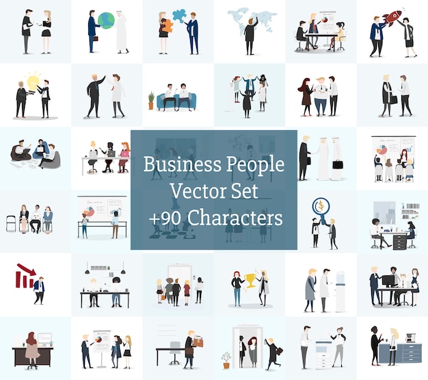 Vector collection of business people