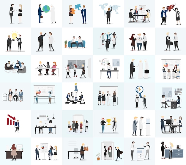 Vector collection of business people